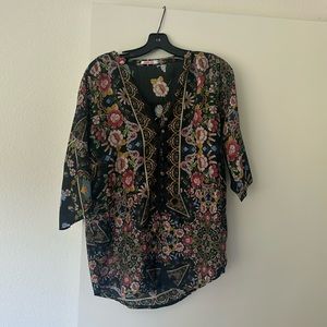 Johnny Was silk top XS